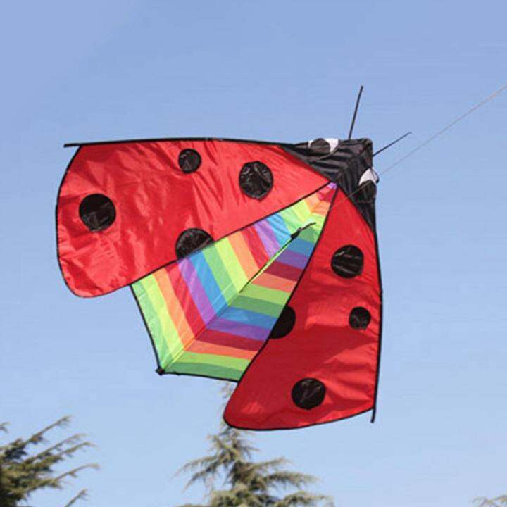 cw-colorful-delta-kite-fly-kite-flying-toys-single-line-easy-to-fly-huge-wingspan-triangle-ladybug-kite-for-garden-family-trips