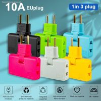 ✢☬◆ Ultra Thin 1 To 3 EU Power Conversion Head 180°Rotation Converter Socket Outdoor Travel Connector Adapter Travel Conversion Plug