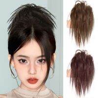 RETAO ไฟเบอร์กันความร้อนปลอมขนฟูสีดำสำหรับทุกวัน,ต่อคลิปในเส้นผมจุกผม Updo ยุ่งเหยิงสำหรับผู้หญิงผมปลอมชิ้นผมทรงตรงวิกผมหางม้าไก่รังนกกระเป๋าใส่ผม