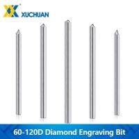 3.175 / 6.35mm บิตแกะสลักเพชร 60 90 100 120D CNC Diamond Point แกะสลักเครื่องตัดมิลลิ่งสําหรับเครื่องมือตัดหินโลหะ