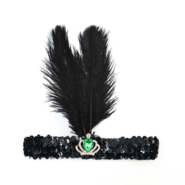 1920s-prom-feather-headpiece-halloween-feather-headband-bachelorette-party-hair-accessory-gemstone-black-hair-accessory-1920s-prom-feather-headpiece-crown-gemstone-elastic-hair-accessories-halloween-t