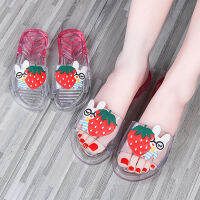 New style Jelly Shoes รองเท้าแตะแม่ลูกสำหรับเด็กรองเท้าแตะคริสตัลเจ้าหญิงน้อยสำหรับเด็กหญิงฤดูร้อนรองเท้าแตะแบนสำหรับเด็กผู้หญิง