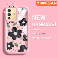 YIWESAN เคสสำหรับ VIVO V23 5G S12 5G V23i 5G ลายการ์ตูนแฟชั่นดอกไม้น่ารักเคสโปร่งใสกันกระแทกซิลิโคนนิ่มสีสันสดใสเคสป้องกันเลนส์กล้องถ่ายรูปรูปสัตว์ประหลาดตัวเล็กที่สร้างสรรค์