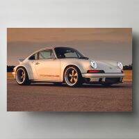 ภาพวาดศิลปะการตกแต่งที่ทันสมัย Supercars Porsches โปสเตอร์สีน้ำมันภาพติดผนังรถสีขาวและตกแต่งห้องนั่งเล่นการพิมพ์