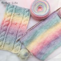 【YD】 Gradient Color Hand Knitted Wool Mohair Yarn Blend Crochet Soft Yarns for Clothing Accessories