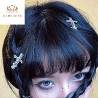 WSRYHDFE ชุดคอสเพลย์ วินเทจ สไตล์โกธิค คลิปปากเป็ด บางคลิปหนีบ Barrette รูปทรงเรขาคณิต คลิปผมโลหะ เครื่องประดับผมผู้หญิง หมวกสไตล์จีน กิ๊บติดผมรูปไม้กางเขน