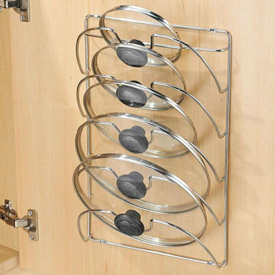 MOMS HAND Kitchen Tool 5 Layer Anti-fall Metal Drying Pan Pot Rack Cover Lid Rest Stand Spoon Holder