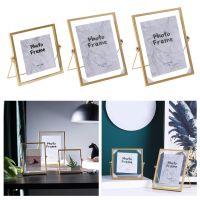 【hot】❈™●  4/6/7 Inch Gold Metal Glass Photo Frame Portrait Holder Wedding Couple Recommendation Pictures Frames Ornaments