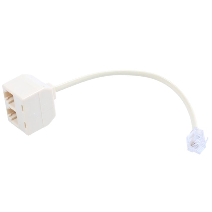 rj-11-6p-4-c-connector-2-x-jack-port-m-f-splitter-phone-adapter-cable-beige