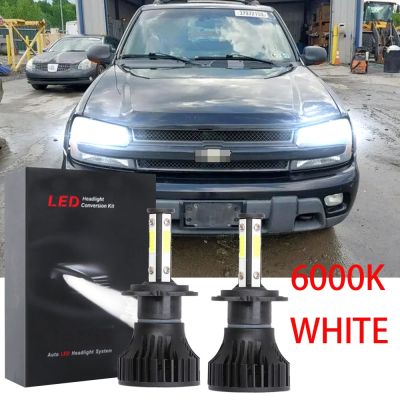 หลอดไฟหน้ารถยนต์ LED 6000K ฮาโลเจน สีขาว แบบเปลี่ยน สําหรับ Chevrolet TrailBlazer 2002-2009 1 คู่ 2PCS