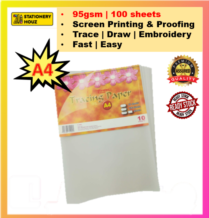 [READY STOCK] Stationery Houz A4 / A3 Tracing Paper 95 Gsm 100Sht