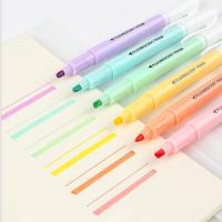 {“: 》: ปากกาสองหัวน่ารัก6ชิ้น/เซ็ตมาร์กเกอร์เน้นข้อความแบบเรืองแสงรูปวาดสีพาสเทลปากกานักเรียนโรงเรียนสำนักงาน