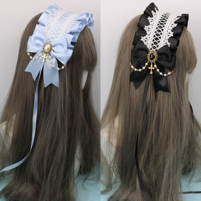 Sweet Hair Crown Intricate Hair Band Maid Lace Hair Accessory Handmade Hairpin Gothic Lolita Headband