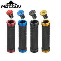 Bicycle Handbar Grips with 1Pair Alluminium Alloy End Plugs Rubber  Non-slip Bilateral Lock Cycling Handlebars