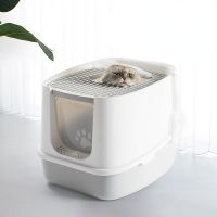 Fully Closed Splash Proof Cat Toilet Odor Proof Pet Cleaning Supplies Anti With Cat litter Oversize Space Cat Litter Box