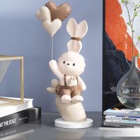 Creative Rabbit Sculptures Balloon Bunny Statues Home Decorative Ornaments Figurine For TV Cabinet Living Room New