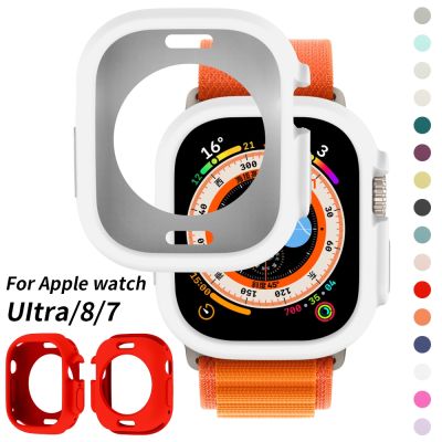 Watch Cover For Apple Watch Ultra 49mm Soft Silicone Hollow Frame Bumper Shell for iWatch Series 8/7 41mm 45mm Protective Case