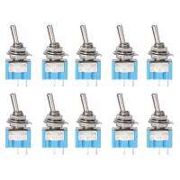 10pcs MTS-101 2 Pin SPST Switch ON-OFF 2 Position 6A 250V AC Mini Electrical Toggle Switches 6MM Mounting Hole Mayitr