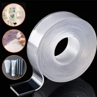 1/2/3/5M Home Reusable Tape Double Sided Adhesive Face Super Strong Traceless Nano Glue Kitchen Gadget Transparent Tape 70% Adhesives  Tape