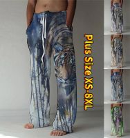 กางเกงจ๊อกกิ้งทรงหลวมสำหรับผู้ชายใส่ในฤดูร้อน2023กางเกงลำลองแฟชั่นของผู้ชาย Pakaian Rumahan แบบผูกเชือกลำลองกางเกงกีฬากางเกงขายาวทรงหลวม