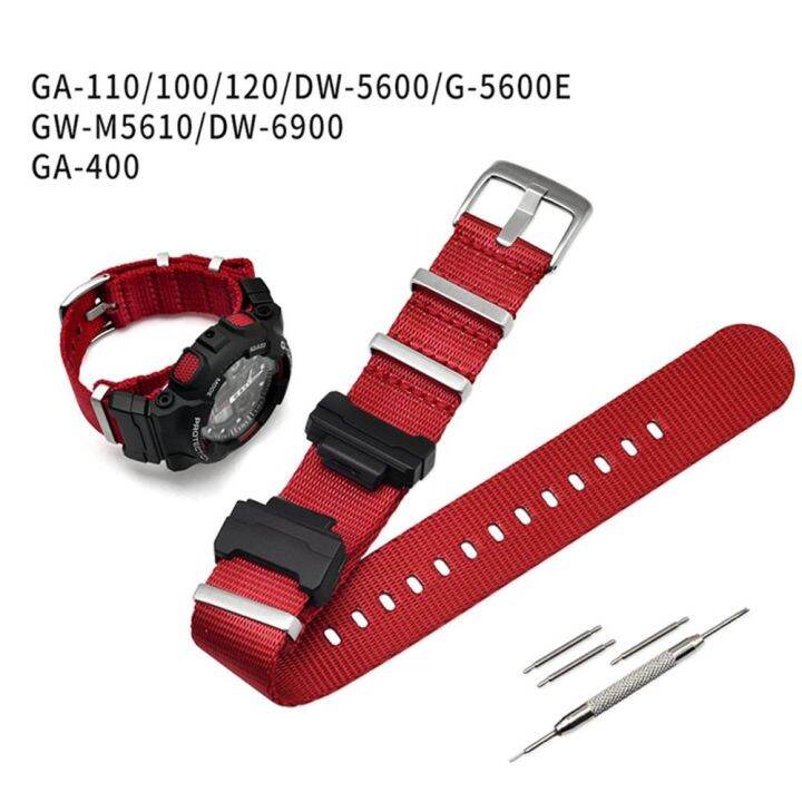 สายนาฬิกาไนลอนสำหรับ-casio-g-shock-ga-110-100-120-150-200-400-gd-100-110-120-dw-5600-gw-6900-5610-สายรัดข้อมือ