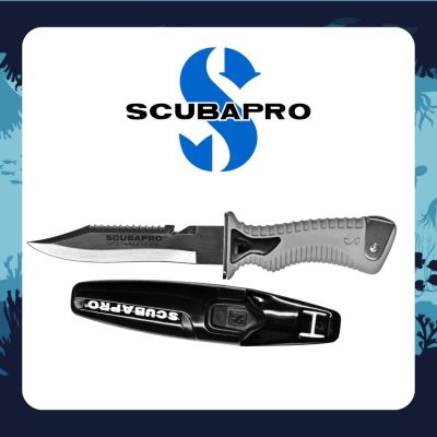 Scubapro K6 Knife scuba diving Stainless SteeL Blade length: 6.1in/15.5cm Easy-grip handle is full-sized and includes a stainless hammer.