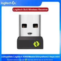 Logitech Logi Bolt เครื่องรับสัญญาณ USB ไร้สายคีย์บอร์ดเมาส์ไร้สาย M325 M545 Master3 M650 Keysmini K860 M750ตัวรับสัญญาณ Qingyuanshangmao