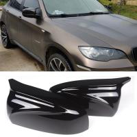 กระจกสีดำมันวาวปกสำหรับ BMW X6 X5 E71 E70 2007-2013 LHD อะไหล่ภายนอกรถวิวเคสด้านหลัง