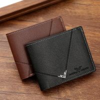 Short Men Wallets Slim Classic Coin Pocket Photo Holder Small Male Wallet Print Credit Card Holder Frosted Leather Men Purses
