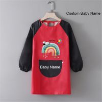 Cartoon Long Sleeved Gown Childrens Bib Kids Boys Girls Art Craft Painting Apron Baby Feeding Smock Bib For Student Pipe Fittings Accessories