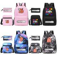 ❅❒✲  Set of Man Printed Messenger Computer Student Large-capacity Wear-resistant Three-piece