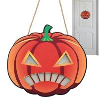 Halloween Wreath Wooden Pumpkin Sign Glowing Wood Plate Decor To Create An Atmosphere On Wall Porch Bedroom approving