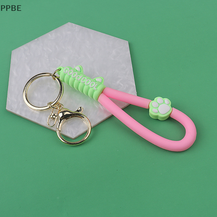 ppbe-พวงกุญแจรูปกรงเล็บแมวการ์ตูนยอดนิยมสำหรับผู้หญิงพวงกุญแจรถทำจากยางนิ่มน่ารักของขวัญแฟชั่นของเล่น
