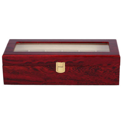 6 Wood Watch Display Case Box Glass Top Jewelry Storage Organizer Gift Men