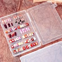 ◄ↂ♛ Fake Nails Patches Storage Box Manicure Art Works Presentation Tool Wearable False Nails Dustproof Transparent Plastic Box Set