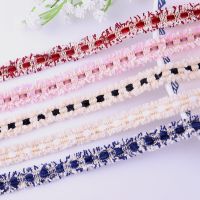 2yards 2.1cm Gold Cotton Thread Row Webbing Vintage Clothing Fabric Decoration collar Trim DIY Sewing Webbing Lace Accessories Fabric  Material