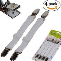 4pcs Bed Sheet Fasteners Straps Grippers Suspender Cord Loop Clasps Adjustable Elastic Mattress Cover Corner Holder Clips