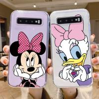 【Great. Cell phone case】 มิกกี้เมาส์มินนี่กรณีสำหรับ S Amsung G Alaxy S10พลัส S10E น่ารักสาวโบว์สำหรับ S Amsung S10 S 10 Soft TPU ปกหลังกรณีโทรศัพท์