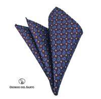 GIORGIO DEL SARTO Silk  Brown Pocket Square ผ้าเสียบสูทสีน้ำตาลไหม 100%Silk