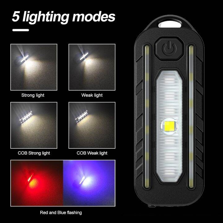 สมาร์ทไฟเบรคจักรยานจักรยานไฟท้าย-portable-pocket-flashlight-keychain-lamp-bicycle-taillight-flash-ip6-waterproof-ชาร์จอุปกรณ์เสริม-led-ไฟจักรยานจักรยานไฟท้าย