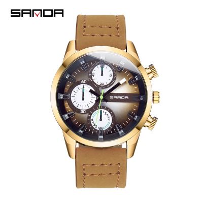 Sanda Top Brand Mens Watches Luxury Male Clocks Fashion Man Sport Clock Leather Strap Business Quartz Men Wrist Watch Herrenuhr