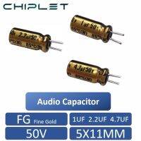 10/20/50Pcs FG Audio Radial Aluminium Electrolytic Capacitor 50V Filtering 1uf 2.2uf 4.7uf 5x11mm Fine Gold Short Foot