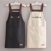 ☁ Perfessional Kitchen Apron Women Waterproof Fashion Apron with Pockets Mandil Woman Taller Waiter Apron