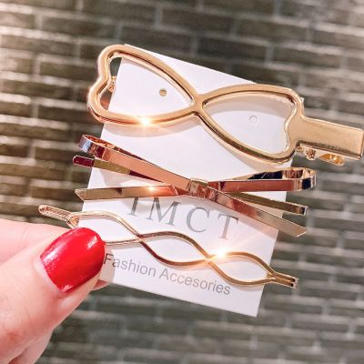 Geometric Gold Color Hair Clips Barrettes Beautiful Hairpin For Women Girls Party Barrettes Hairgrips