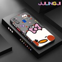 Jlingji เคสสำหรับ VIVO Y91เคส Y95 Y91i ลายการ์ตูนรักเป็ดบางดีไซน์ใหม่ด้านข้างกันกระแทกมีน้ำค้างแข็งโปร่งใสแข็งเคสมือถือป้องกันกล้องคลุมทั้งหมด Softcase