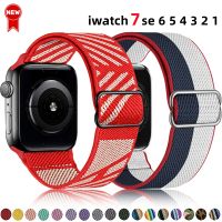 pengyigan Strap For Apple Watch Band 49mm 44mm 40mm 45mm 41mm 42mm 38mm Nylon Elastic Adjustable band for iWatch Series Ultra 8 SE 7 6 5 3