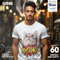 เสื้อยืด t-shirt ? ลายแมว POW ? พร้อมจัดส่ง Graphic Tees 60