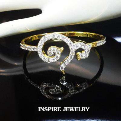 INSPIRE JEWELRY กำไลเลขเก้าไทย รัชกาลที่เก้า ฝังเพชรCZ gold plated งานจิวเวลลี่  แฟชั้นอินเทรนชั้นนำงานเกรดพรีเมี่ยม งานปราณีตพร้อมกล่องกำมะหยี่ สวยงาม ใส่ถอดง่าย ใส่ได้กับเสื้อผ้าชุดแบบ ของขวัญวันเกิด วันแม่ ปีใหม่