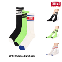 CHUMS 3P CHUMS Medium Socks / ถุงเท้าข้อยาว ถุงเท้าข้อสูง เซ็ต 3 คู่ ผ้า cotton polyester ถุงเท้าแฟชั่น สไตล์ญี่ปุ่น