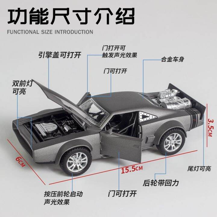 1-32-dodge-challenger-โลหะรุ่นของเล่นรถสปอร์ตจำลองเด็กสามารถเปิดประตูและดึงกลับรถรุ่น